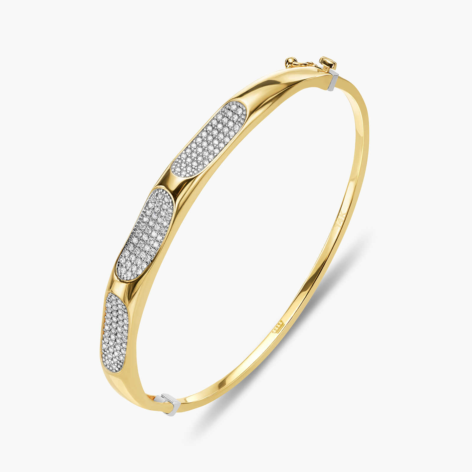 צמיד זהב קשיח אודרי משובץ זרקונים