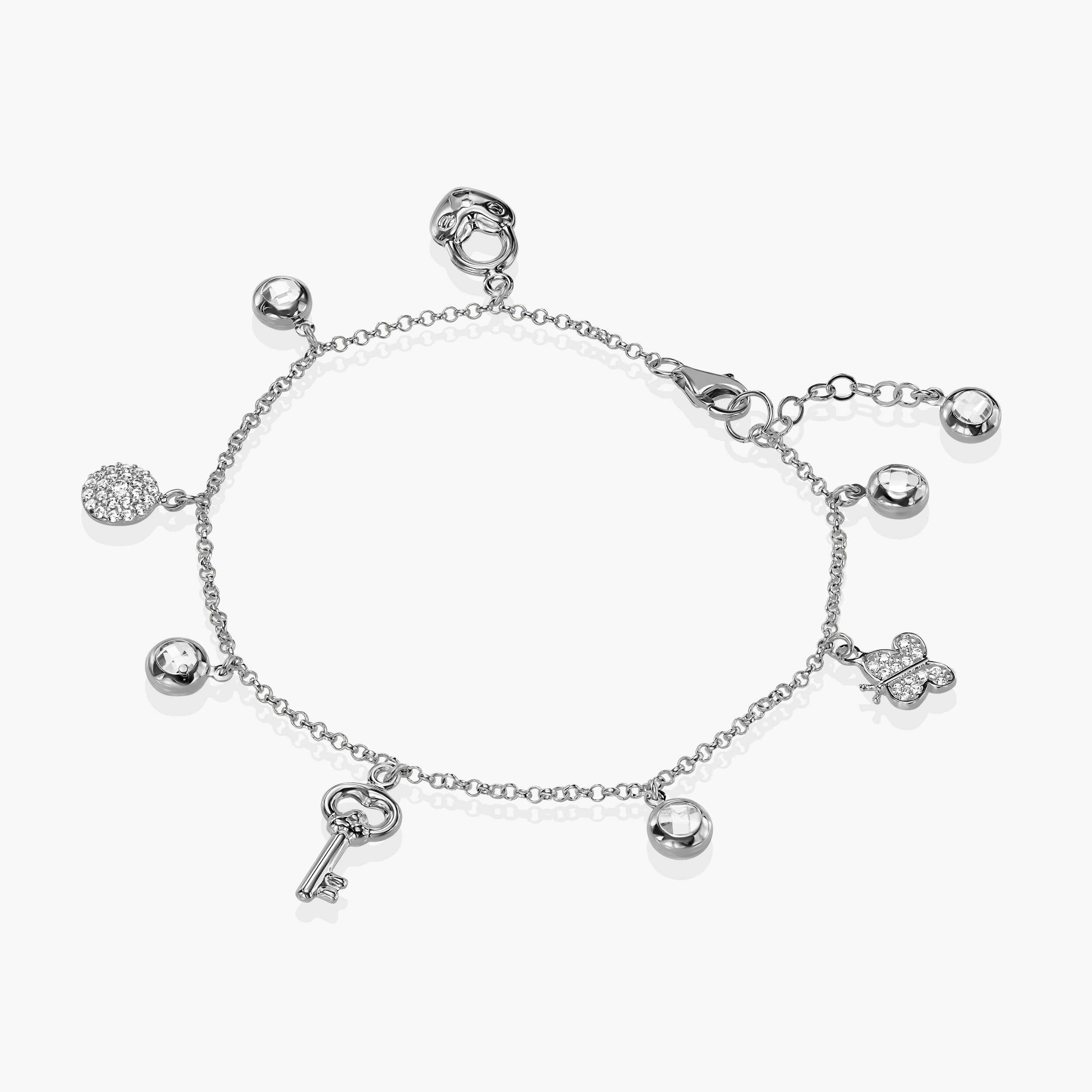 צמיד זהב עם 9 צ'ארמים