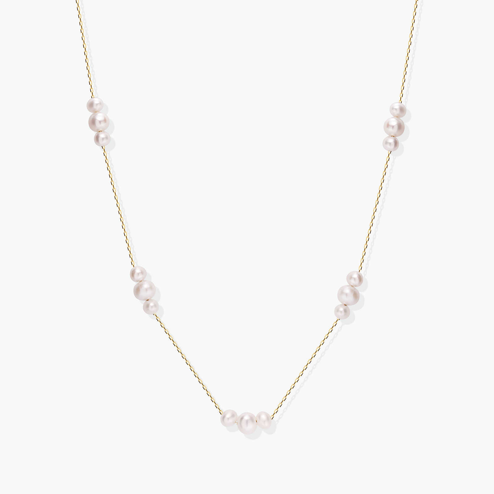 שרשרת זהב עם פנינים