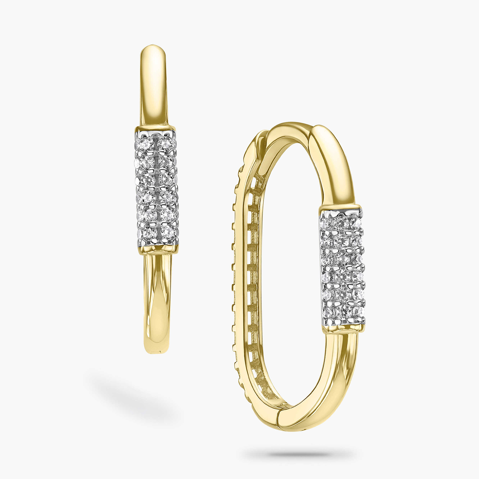 עגילי זהב Stefanie משובצים זרקונים