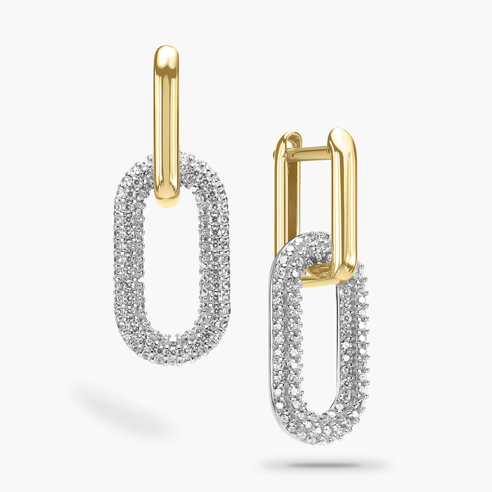 עגילי זהב קלאודיה משובצים זרקונים