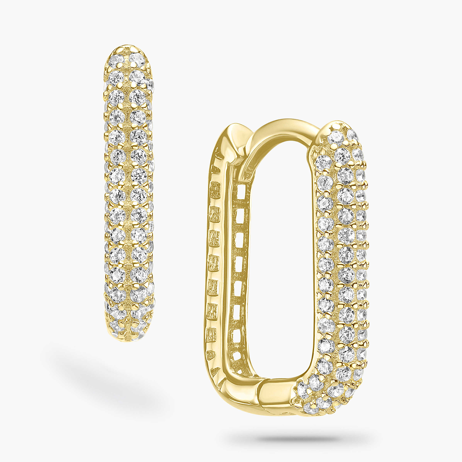 עגילי זהב משובצים זרקונים