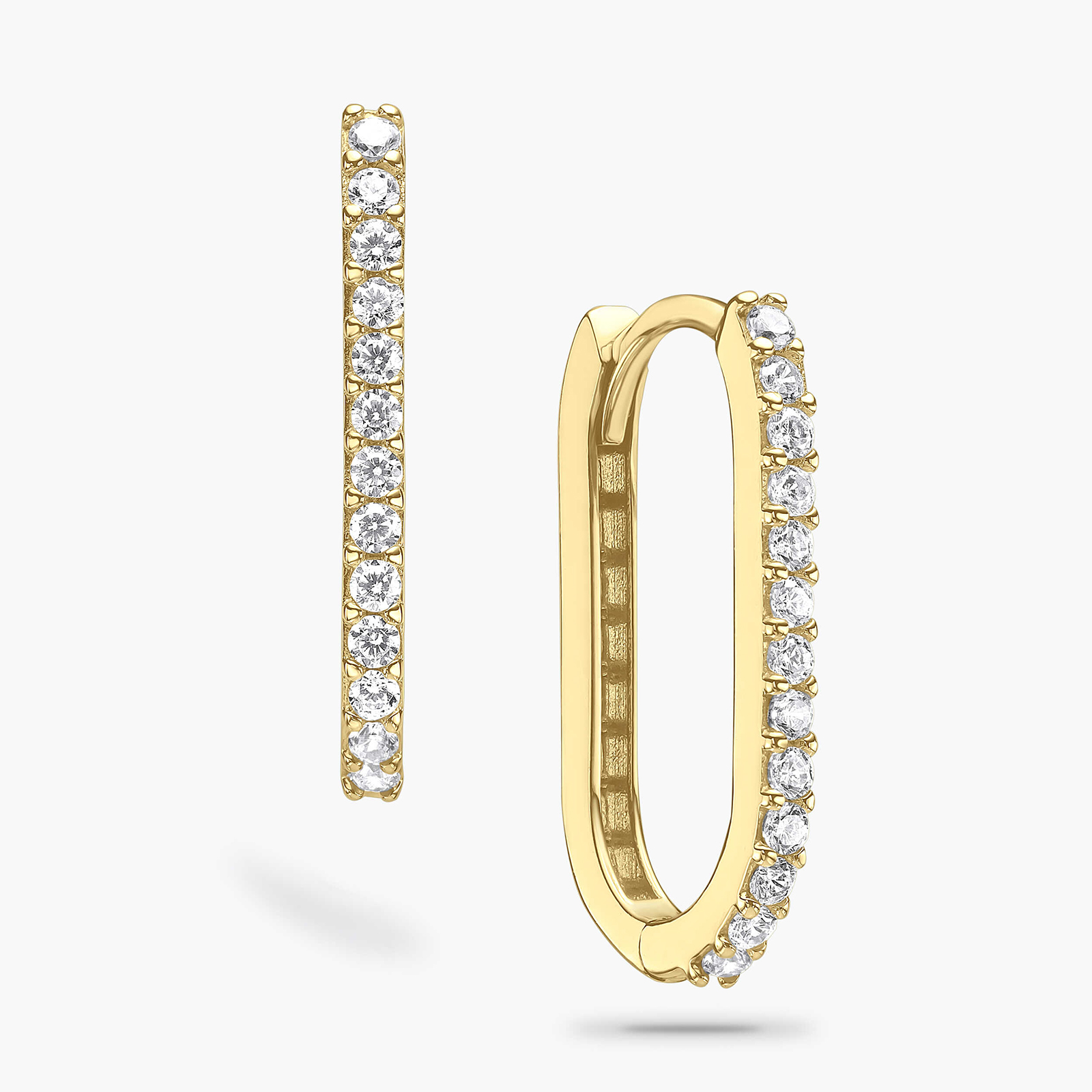 עגילי זהב משובצים זרקונים