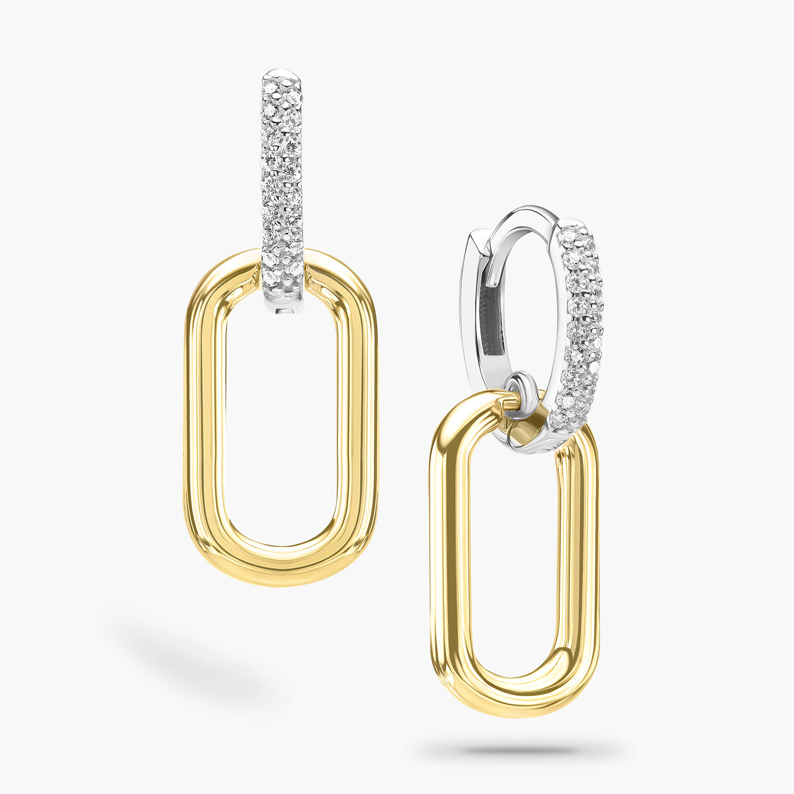 עגילי זהב ORA משובצים בזרקונים