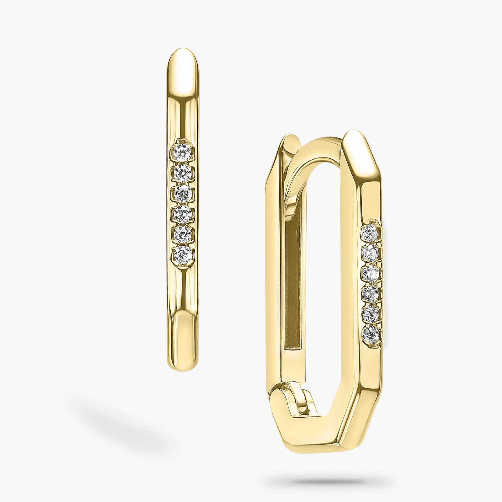 עגילי זהב משובצים זרקונים