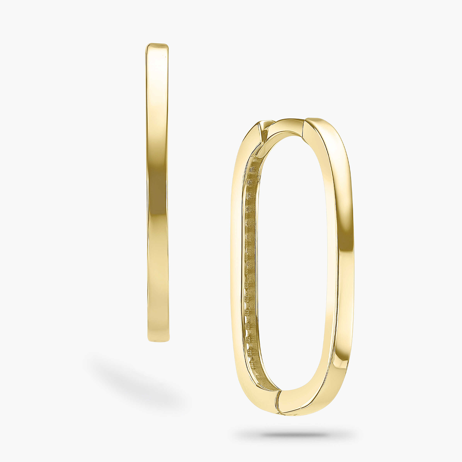 עגילי זהב Cori מלבניים