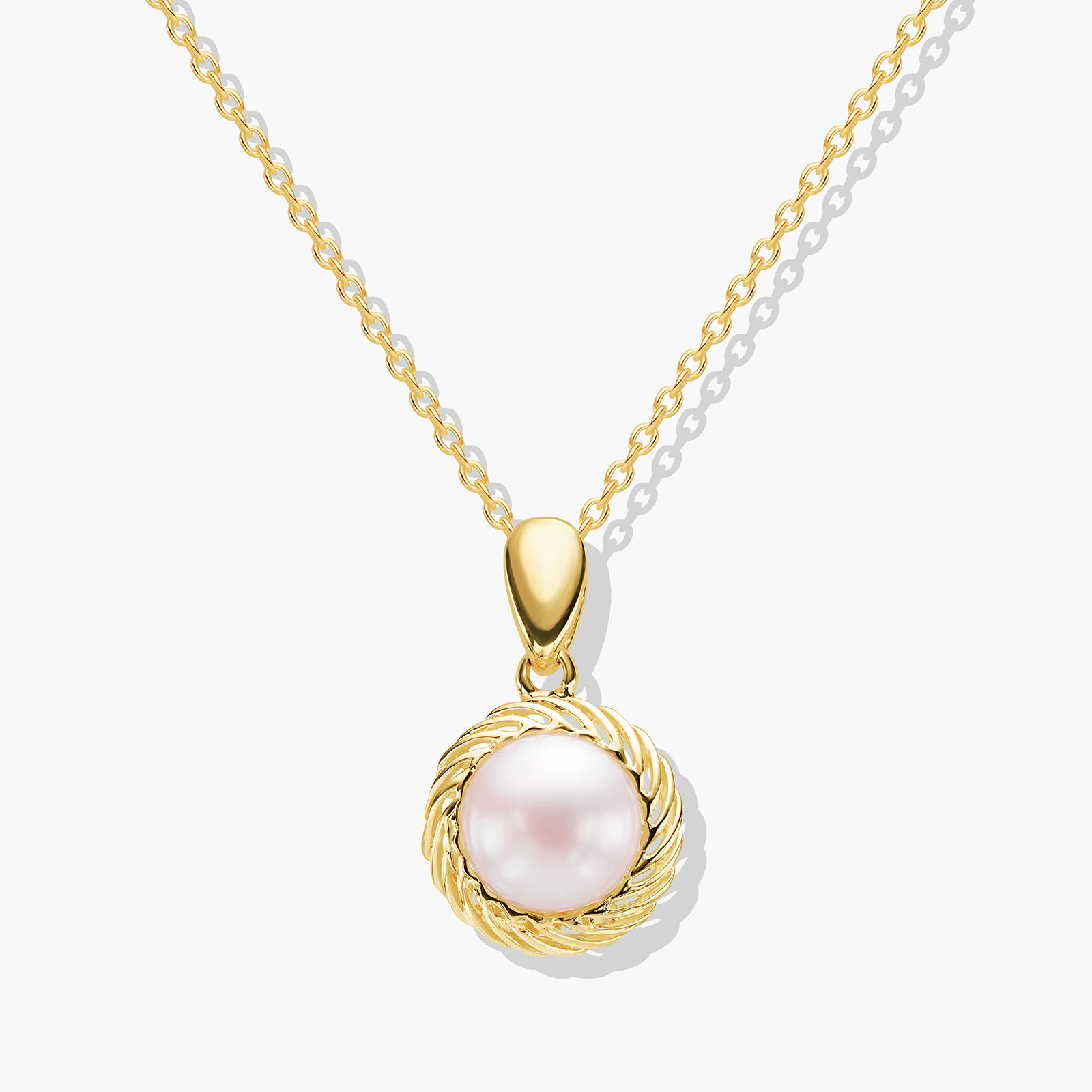 תליון זהב בשיבוץ פנינה