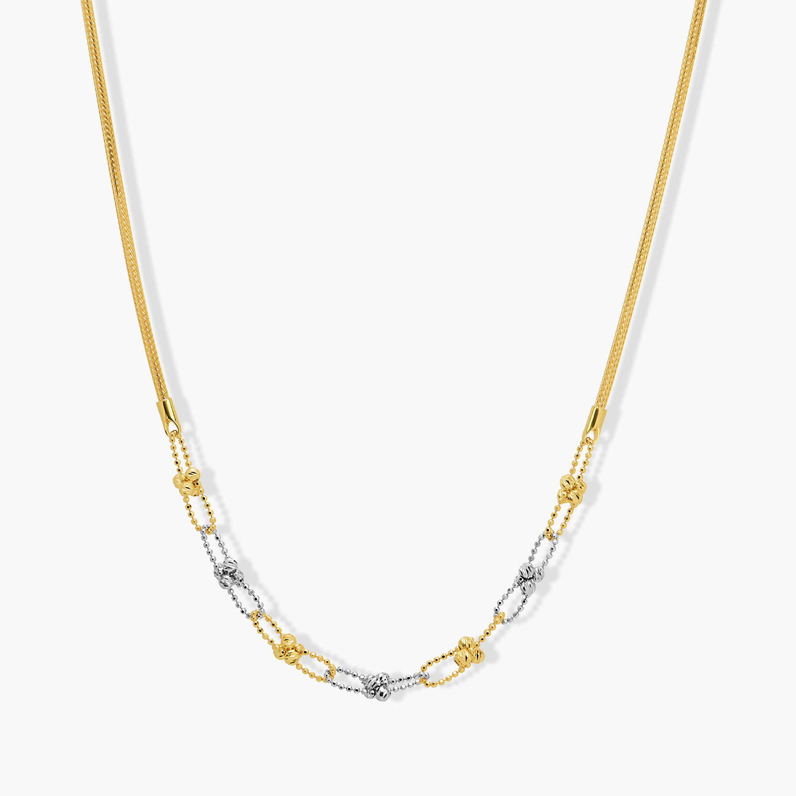 שרשרת זהב בשילוב חוליות וכדורי זהב