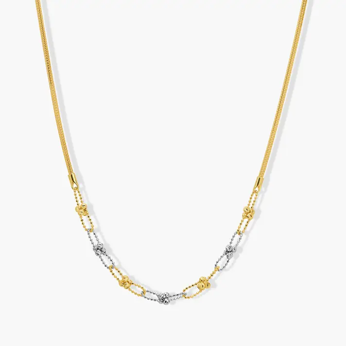 שרשרת זהב בשילוב חוליות וכדורי זהב