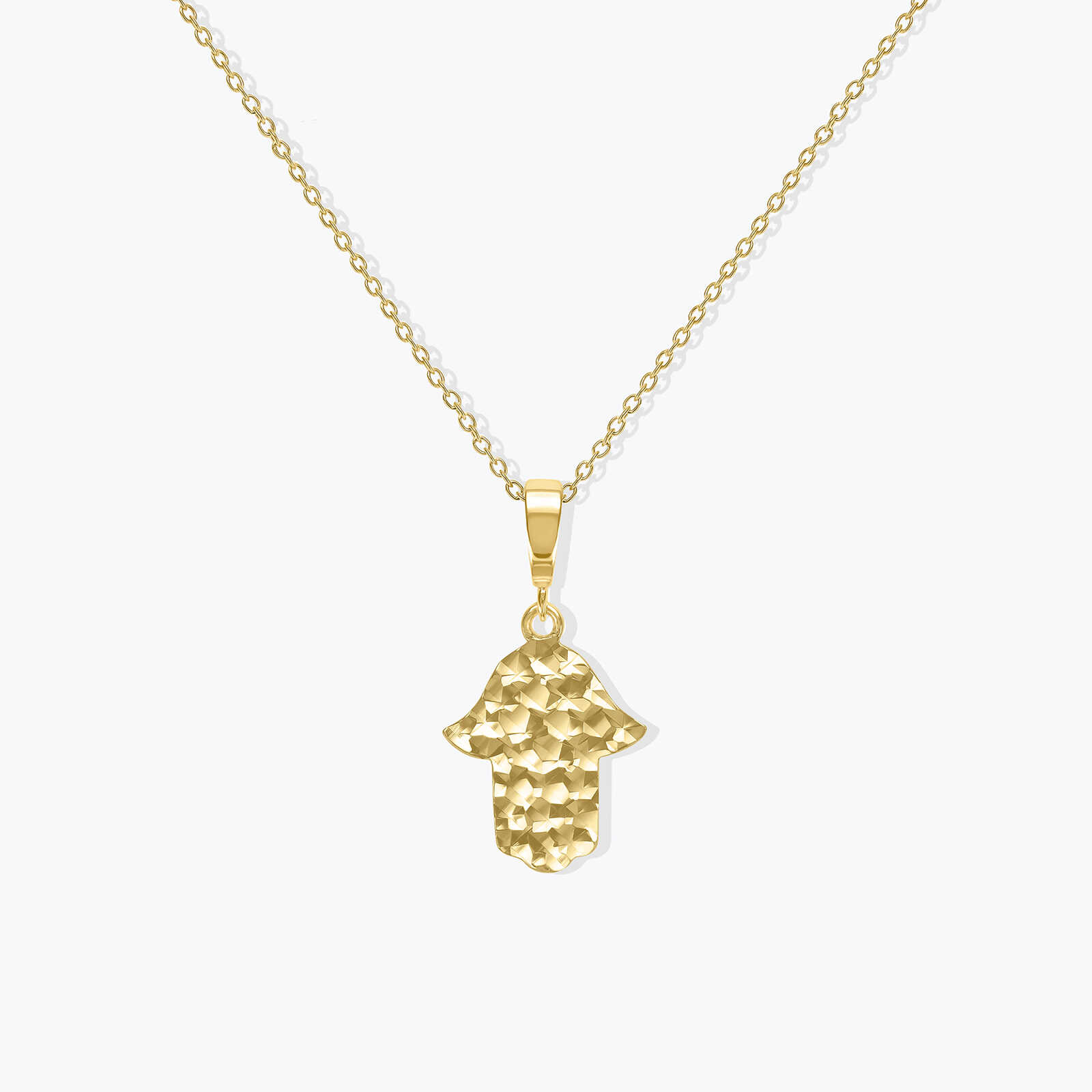 תליון זהב חמסה רקועה מזהב בגימור לייזר מנצנץ