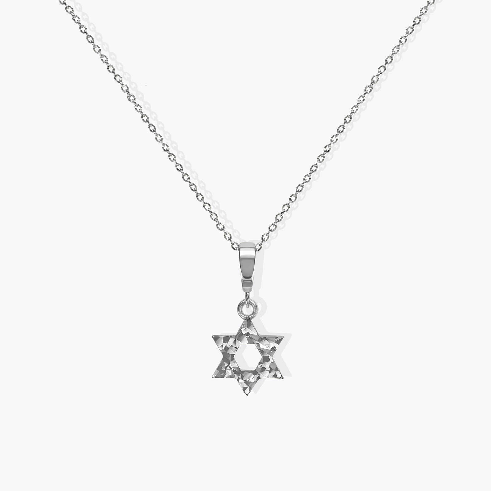 תליון מגן דוד מזהב רקוע