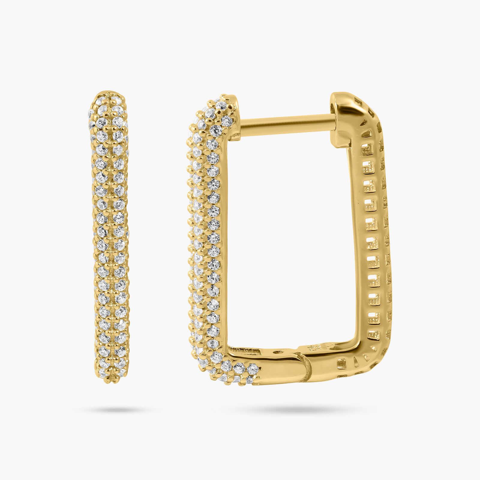 עגילי זהב משובצים זרקונים