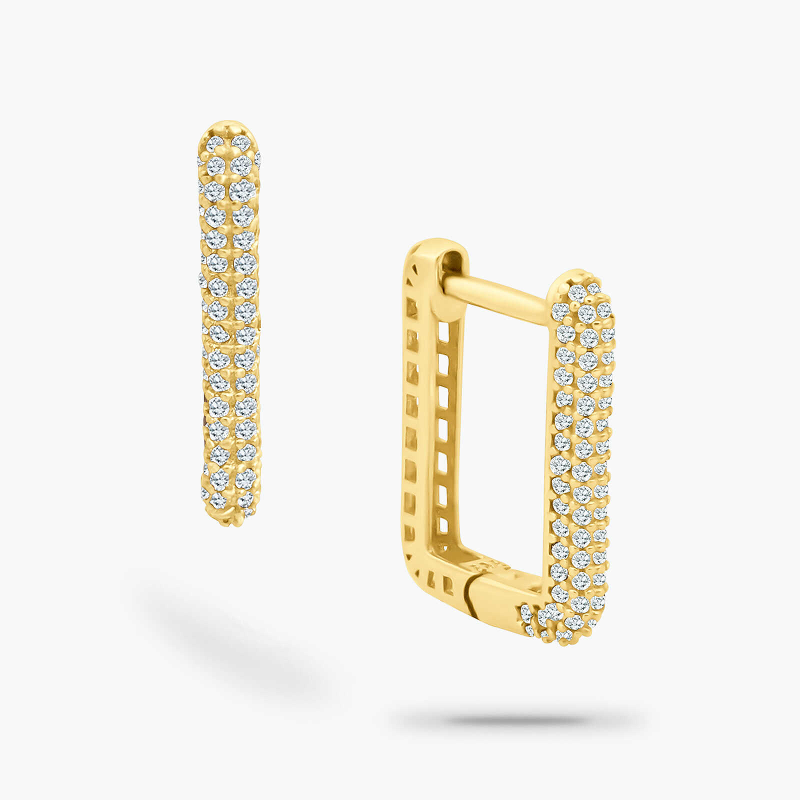 עגילי זהב משובצים זרקונים