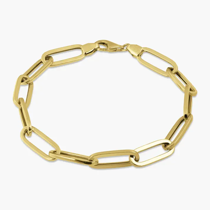 צמיד חוליות מזהב 14K במראה מינימליסטי