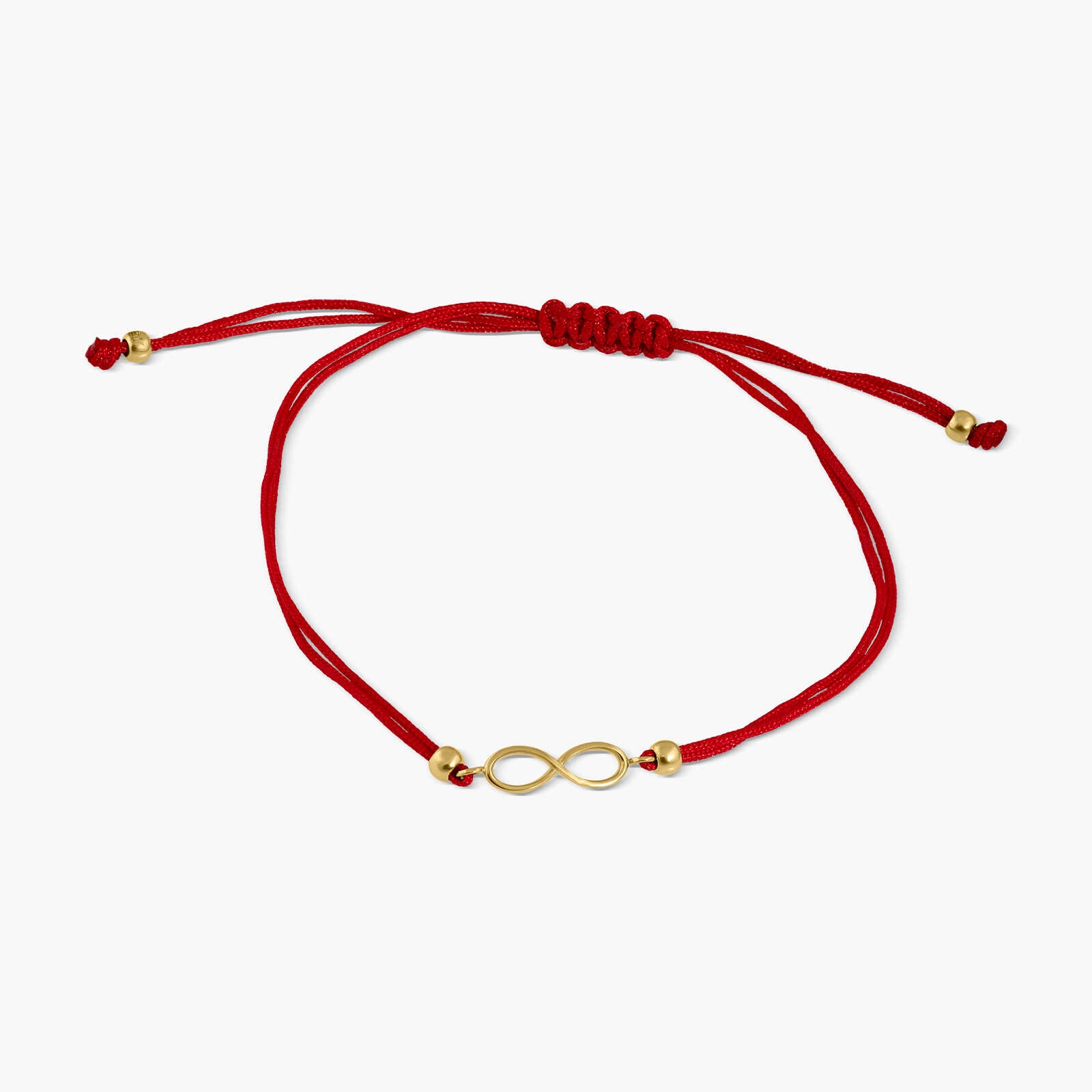 צמיד אינפיניטי מזהב 14K בשילוב חוט אדום