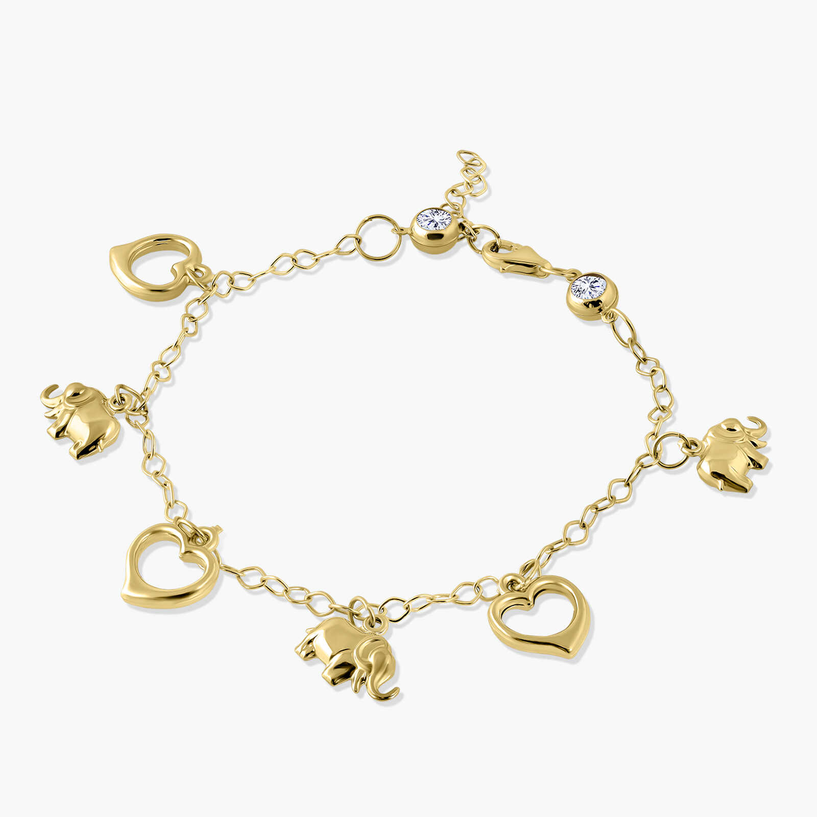 צמיד זהב 14K משולב צ'ארמים