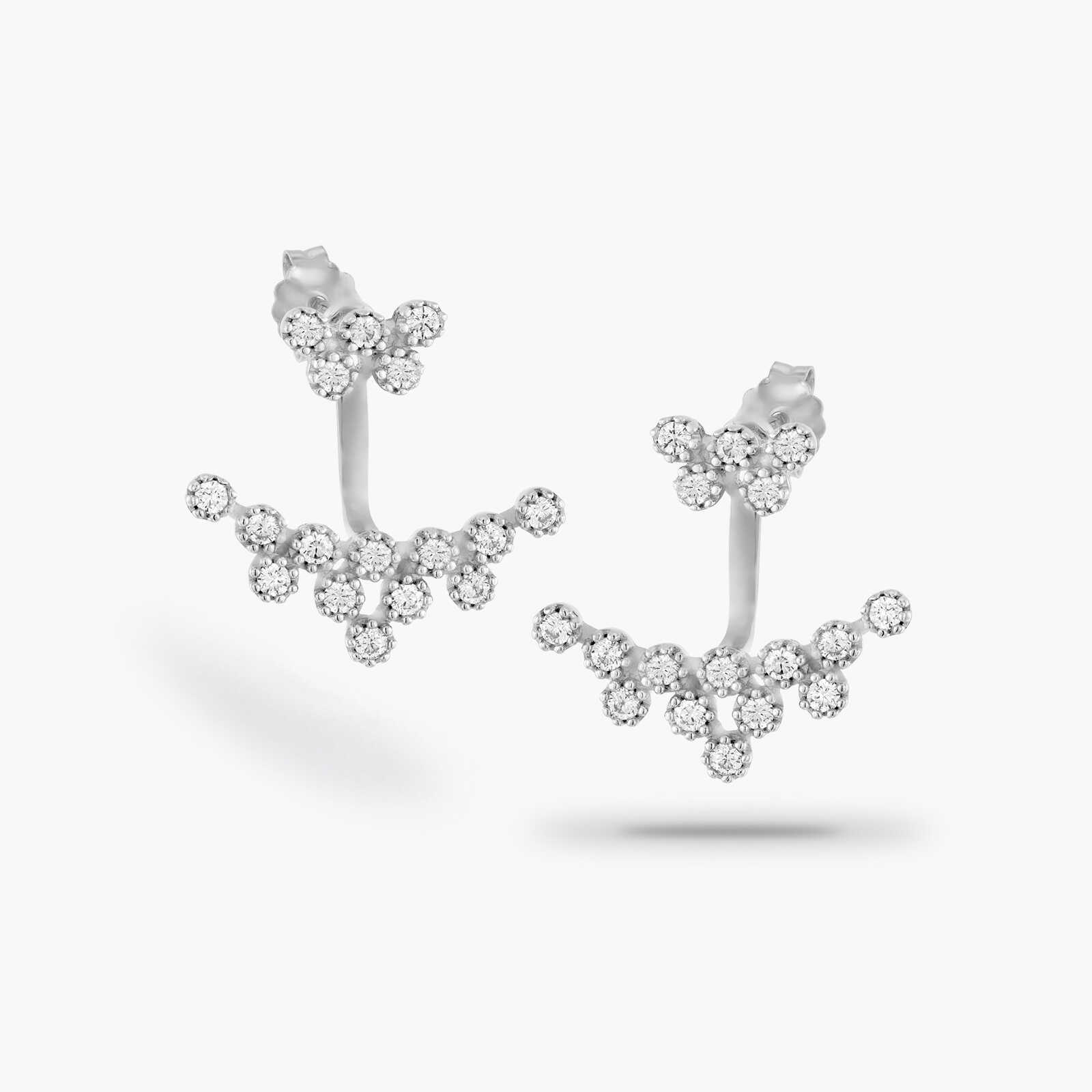 עגיל זהב משובץ