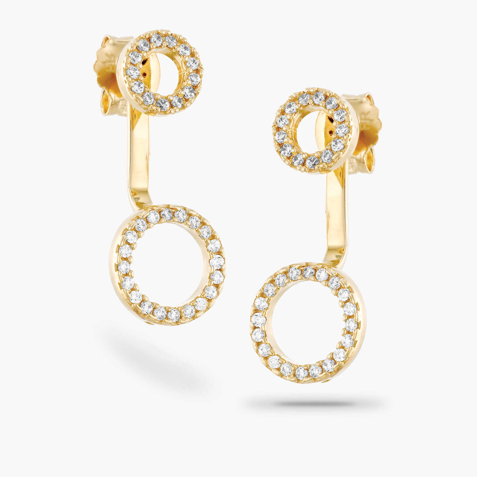 עגיל זהב משובץ