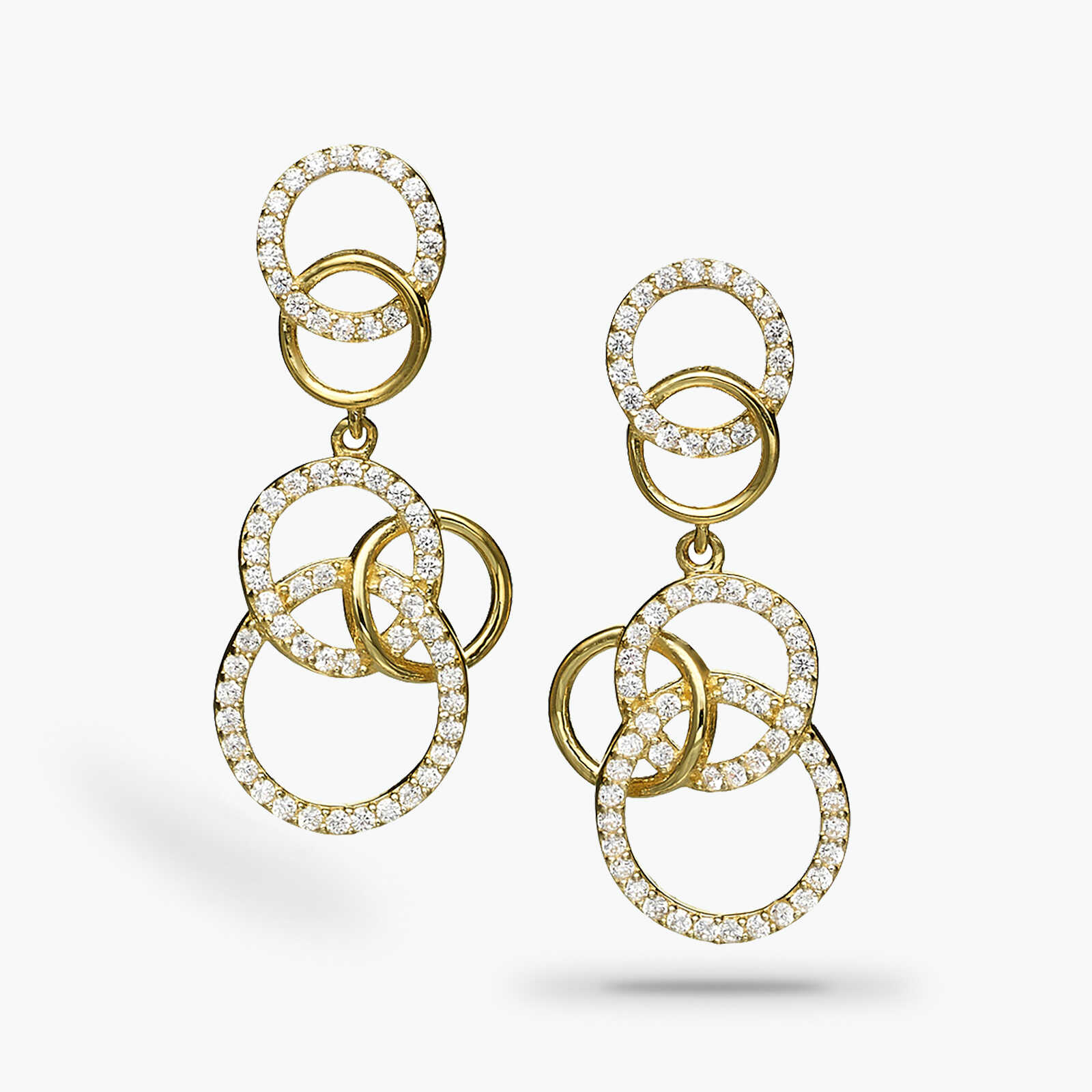 עגיל זהב משובץ