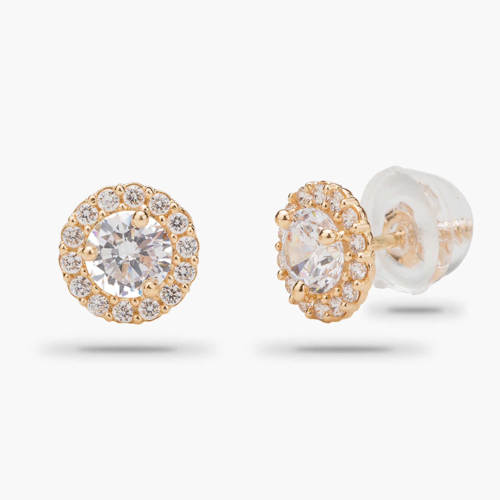 עגילי זהב משובצי זרקונים