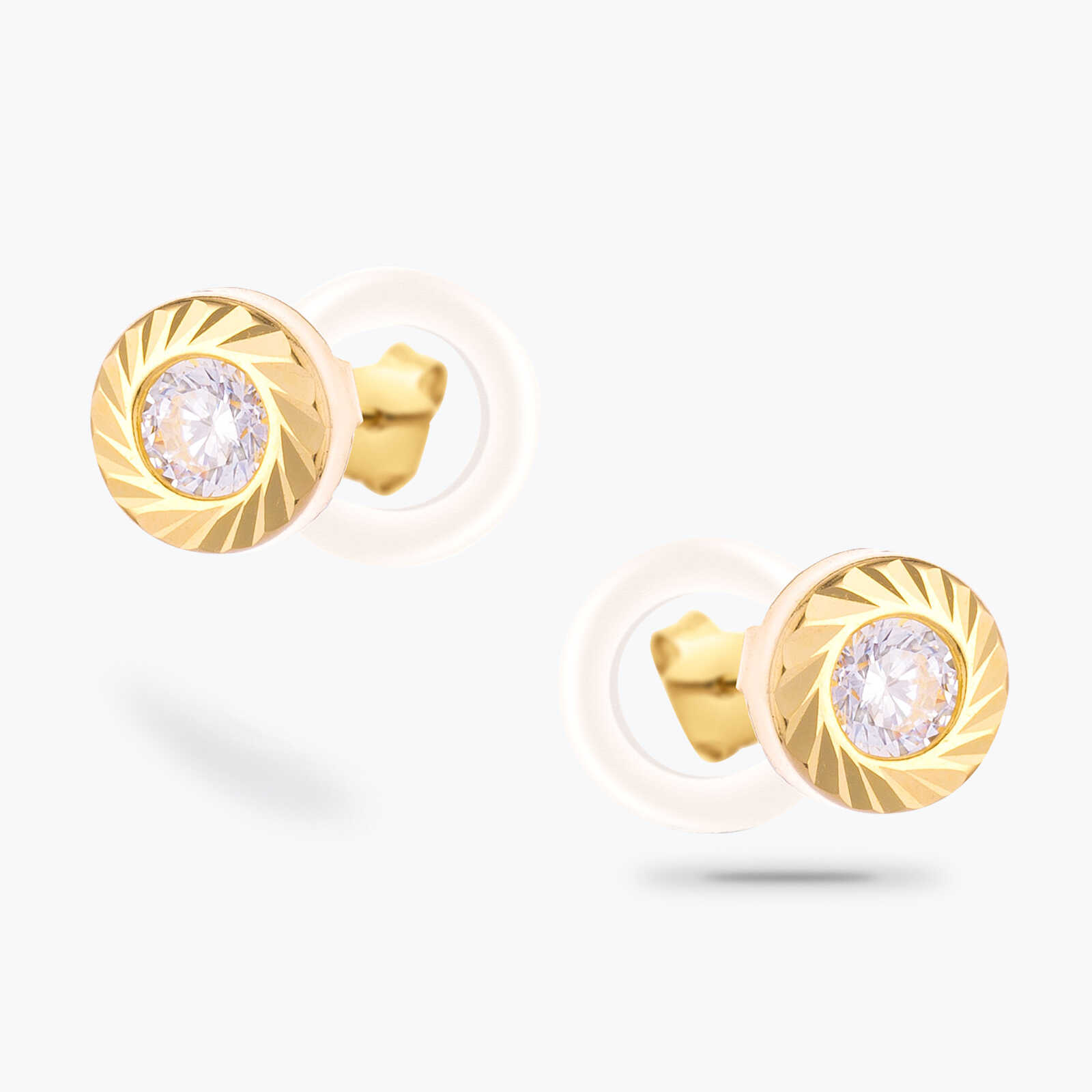 עגיל זהב משובץ