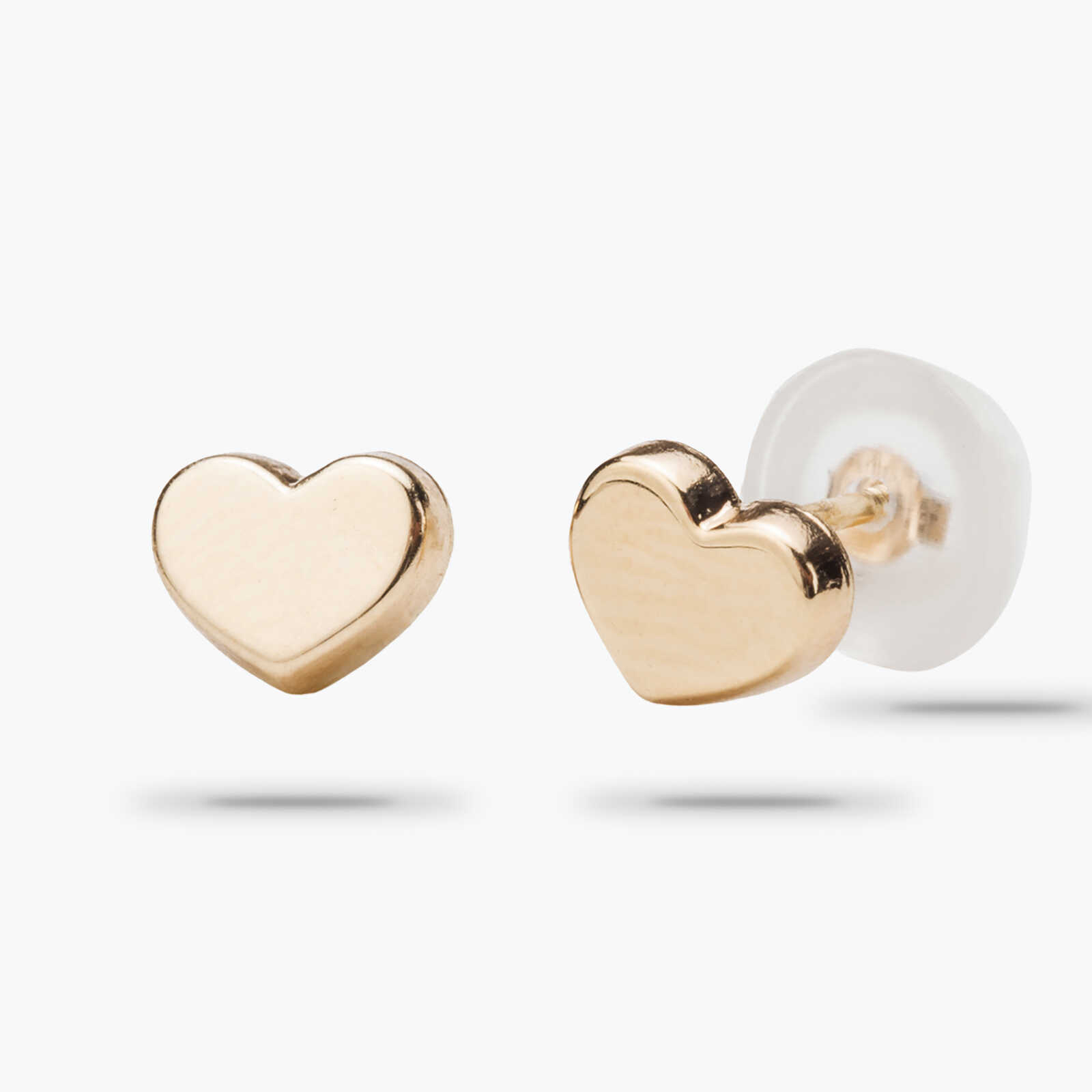 עגילי לב זהב צהוב