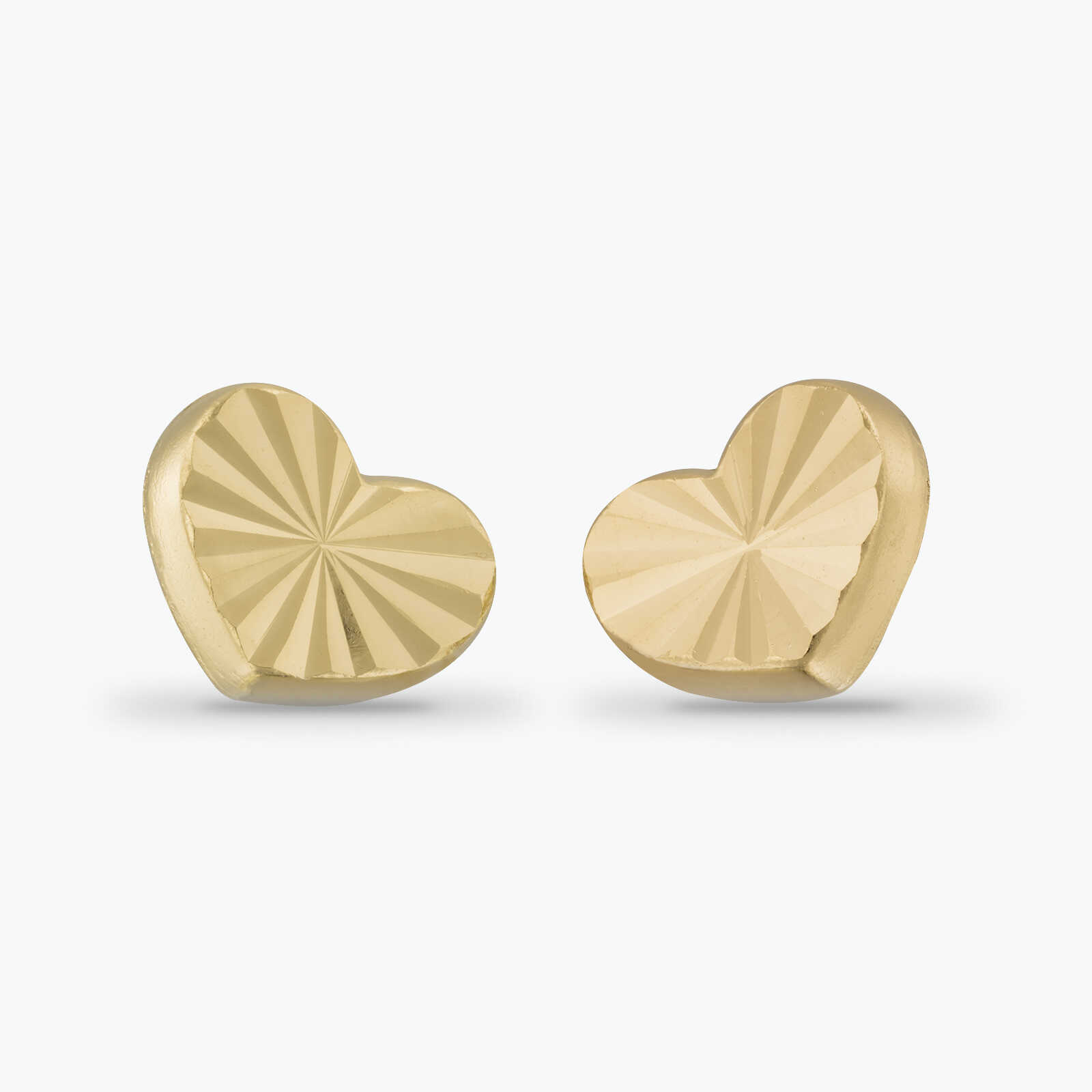 עגילי לב זהב צהוב