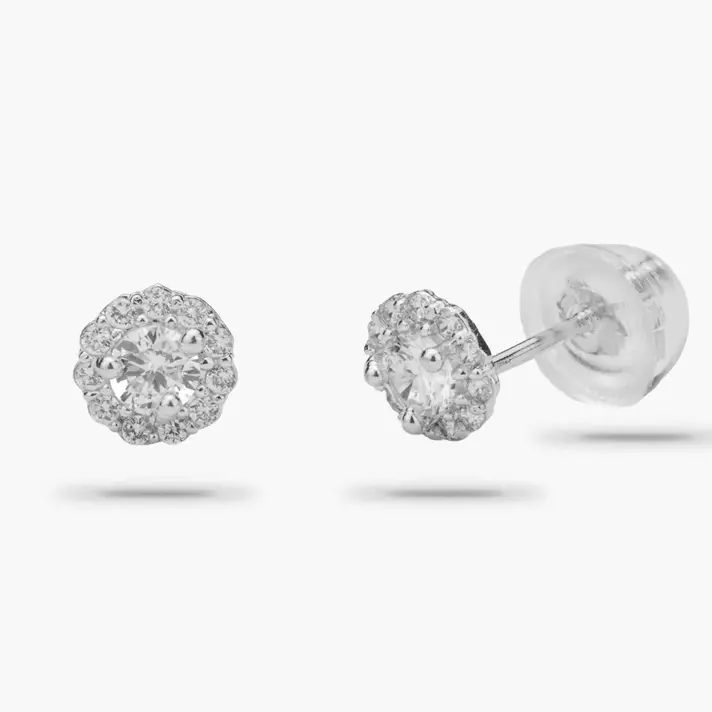 עגילי זהב משובצי זרקונים