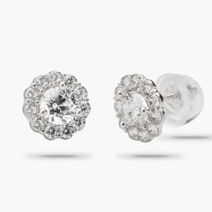 עגילי זהב משובצי זרקונים