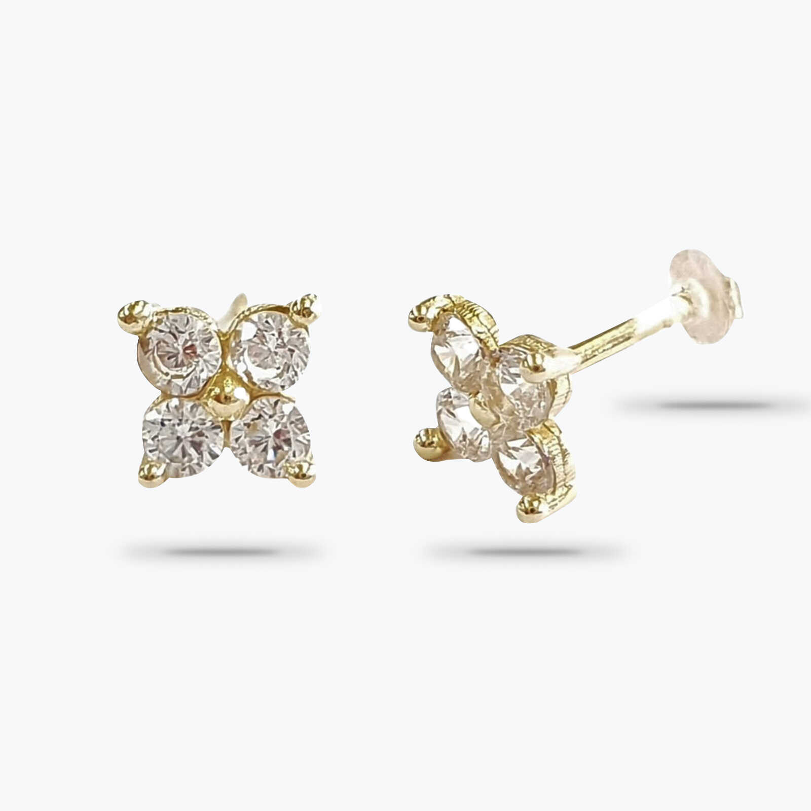 עגיל תלתן זהב