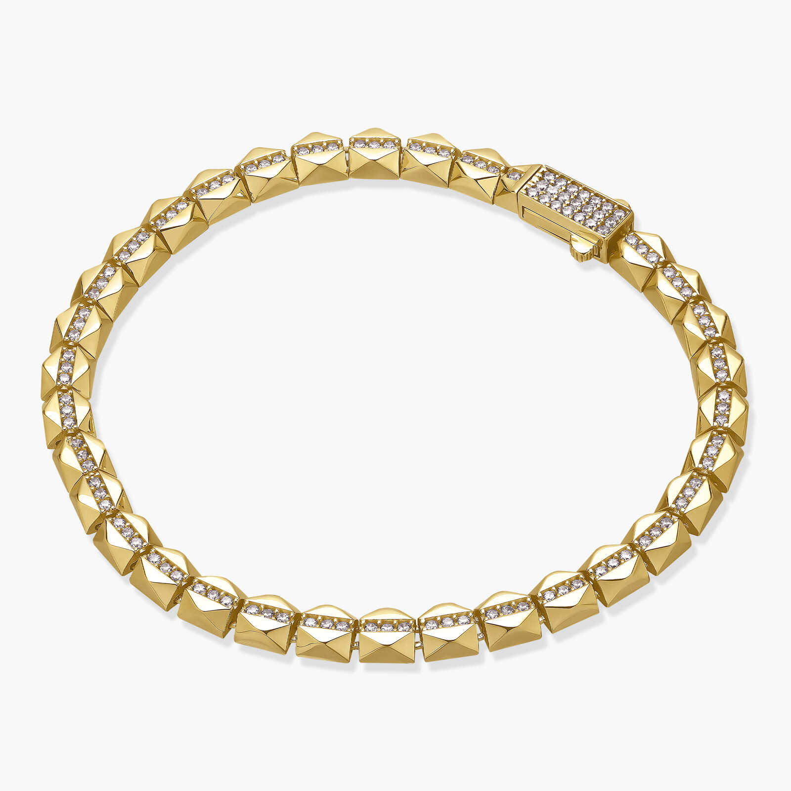 צמיד דון- זהב בשיבוץ זרקונים