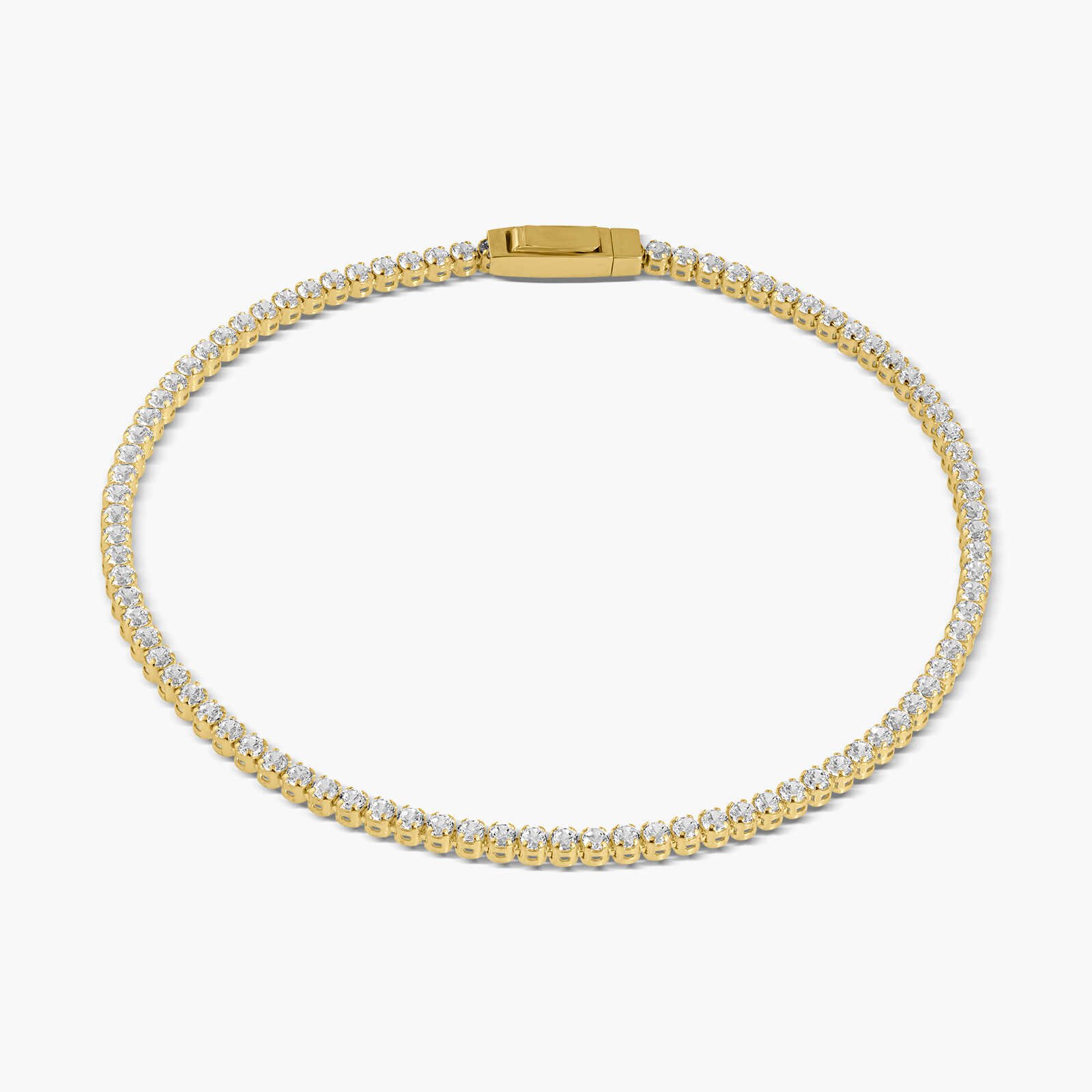 צמיד טניס מזהב 14K משובץ זרקונים נוצצים