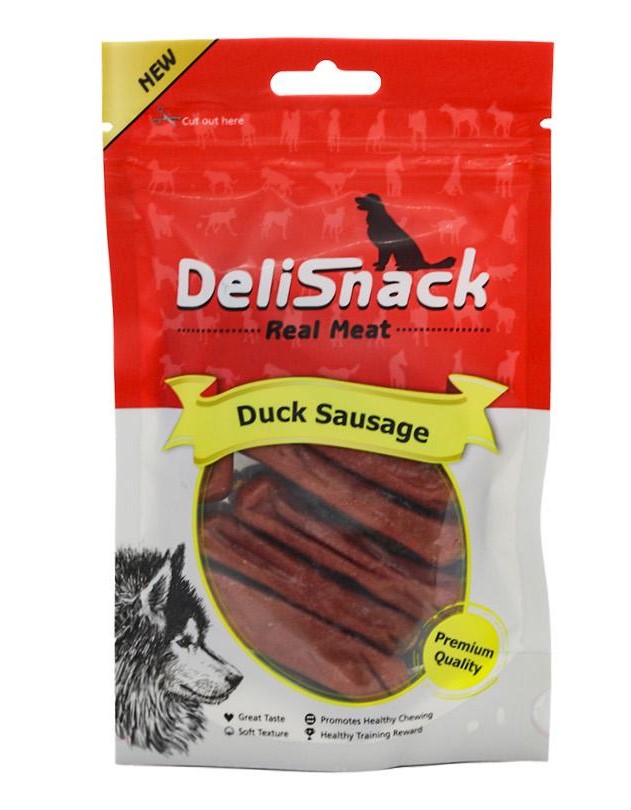 דליסנק חטיף לכלב נקניקיות ברווז