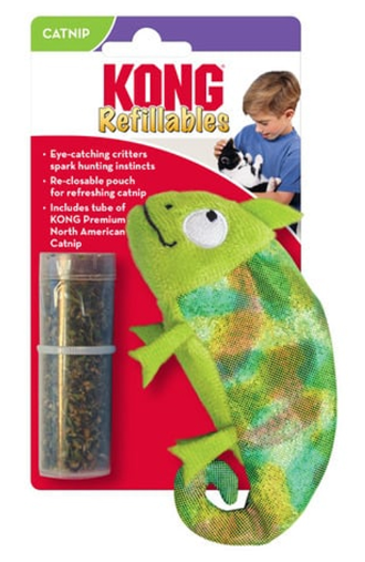 קונג לחתול בובת זיקית+קטניפ 