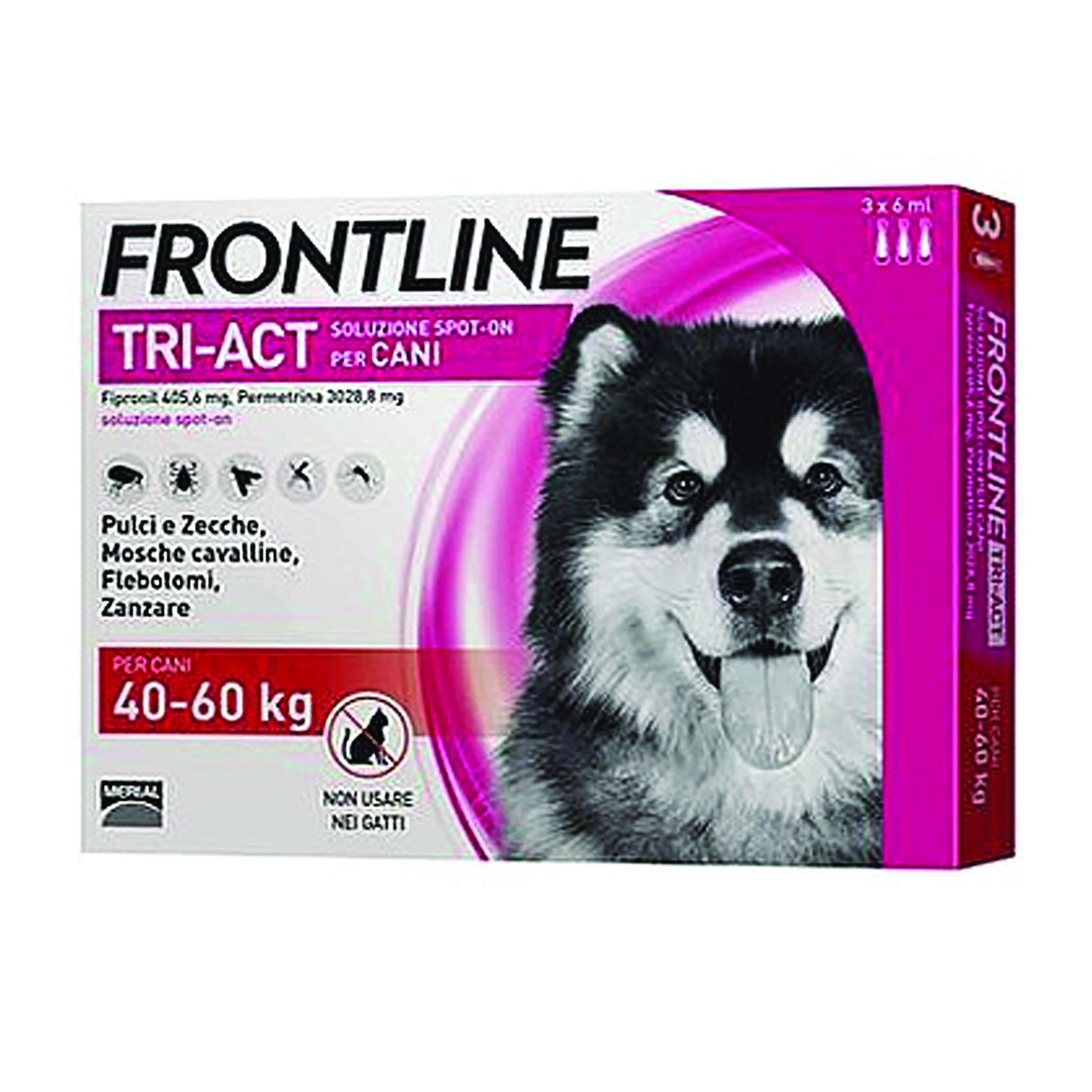 פרונטליין טריאקט למניעת פרעושים וקרציות בכלבים 40 ק''ג עד 60 ק''ג