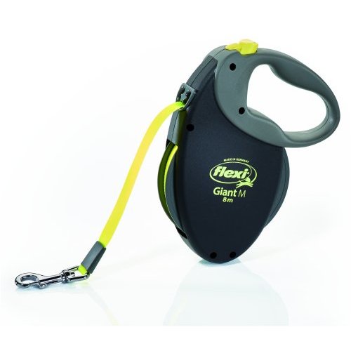 רצועת פלקסי לכלבים בינוניים נאון 8מ' 