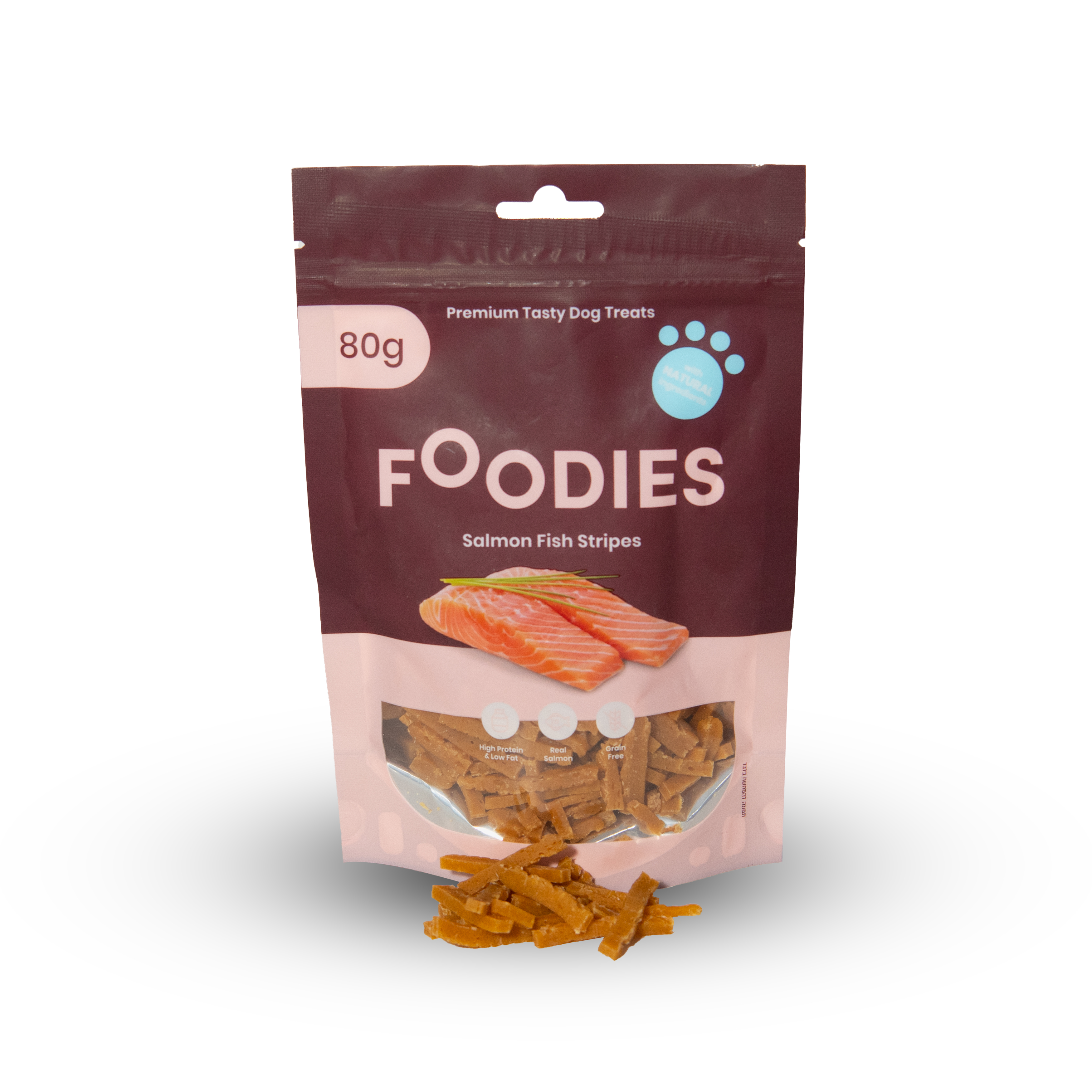 חטיף פודיס לכלב רצועות סלמון 80 גרם