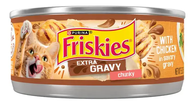 24 יח פריסקיז שימורים לחתול נתחי צ'אנקי עוף עם EXTRA רוטב