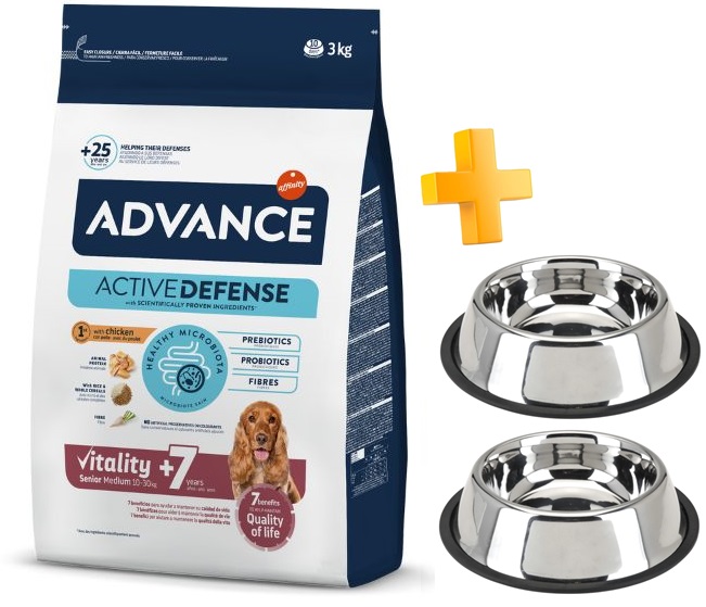 מבצע! בקניית אדוונס מזון יבש לכלב מבוגר מגזע בינוני עוף קבל 2 קערות נירוסטה במתנה