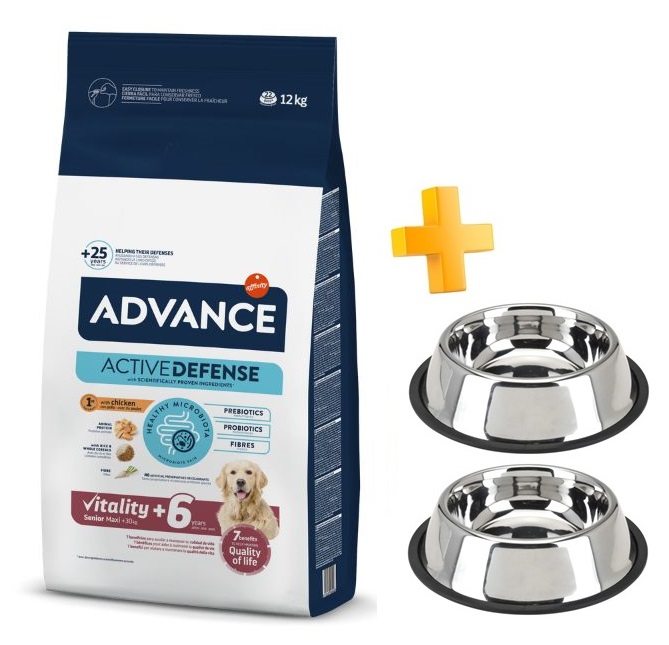 מבצע! בקניית אדוונס מזון יבש לכלב מבוגר מגזע גדול עוף קבל 2 קערות נירוסטה במתנה