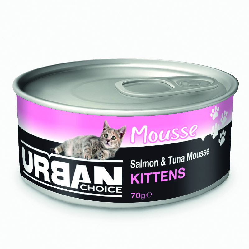 מגש שימורים לחתלתולים מוס סלמון וטונה 24 יחידות