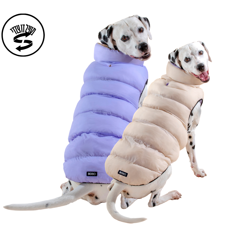 מבצע חורף! 20% הנחה על בובו מעיל פאף דו-צדדי לכלב - גודל לבחירה 