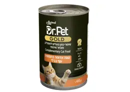 מגש שימורי דר פט גולד טונה אדומה ועוף בג'לי לחתול (24 יחידות)