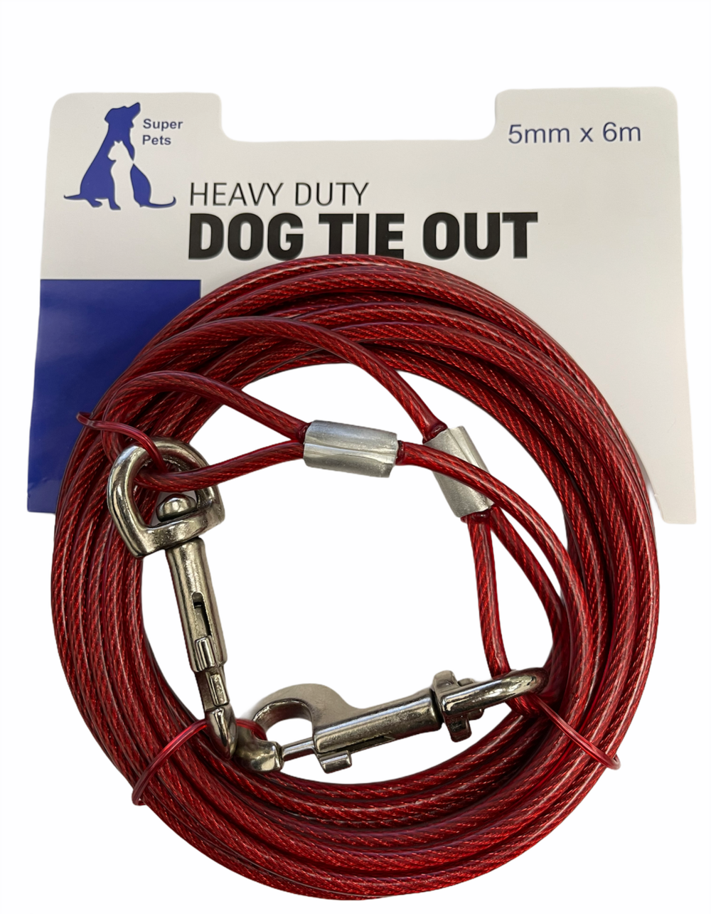 כבל חצר לקשירת כלב 9 מטר (אדום) 