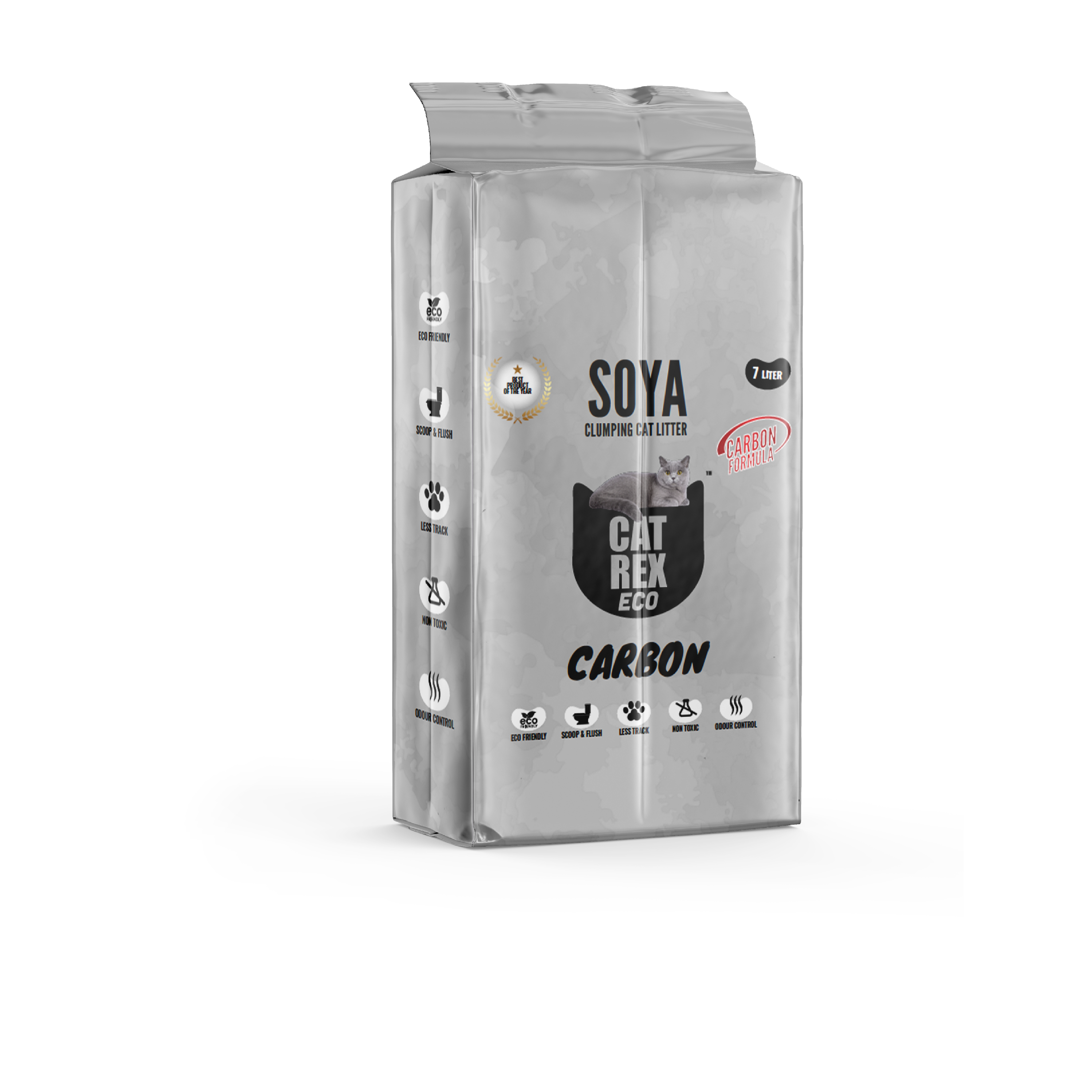 קט רקס חול סויה בתוספת פחם לחתולים