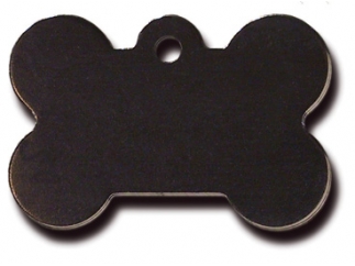 תג שם לכלבים עצם גדולה שחורה 