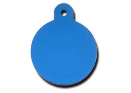 תג שם לכלב עגול גדול כחול לכלב