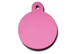 תג שם לכלב עגול גדול ורוד
