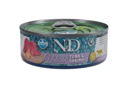 N&D נטורל מעדן לחתול טונה ושרימפס