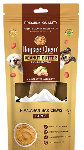 אריזת עצם חלב יאק לכלב גדול בטעם חמאת בוטנים